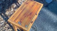 Rustic Cedar and redwood end tables, coffee tables, benches