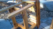 Rustic Cedar and redwood end tables, coffee tables, benches