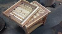 Rustic Cedar and redwood end tables, coffee tables, benches