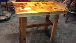 Rustic Cedar and redwood end tables, coffee, Handcrafted, benches