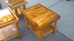 Rustic Cedar and redwood end tables, coffee, Handcrafted, benches