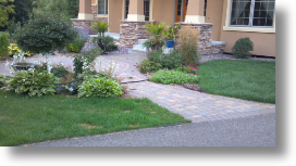 front entry with brick pavers