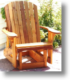 handcrafted cedar furniture, glider