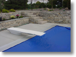 natural stone steps and retaining wall, chilton and fon du lac, around swimming pool