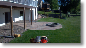 future outdoor kitchen, seat wall, courtyard wall, brick pavers