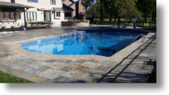 Outdoor Den, new pool in Brooklyn Park, brick pavers, stone,patio