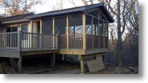 screen porch and new deck, addition, cedar, maintenance free