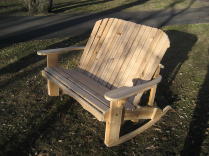 cedar chair , rocker, outdoor den